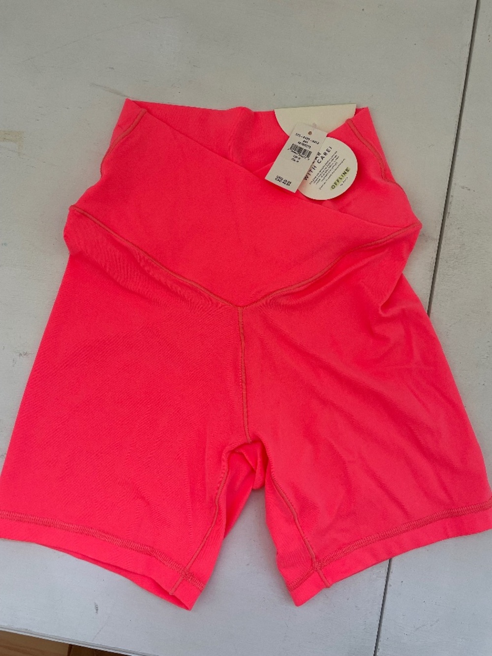 OFFLINE by Aerie Neon Pink Hi-Rise Biker Shorts Small